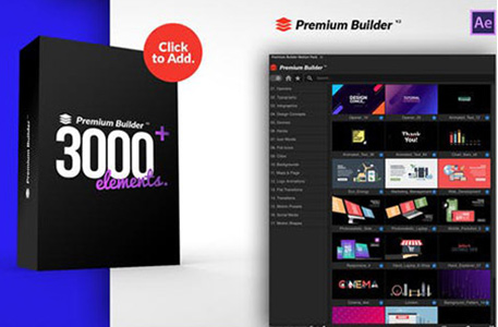 AE插件-PremiumBuilder 3000+MG元素预设包下载