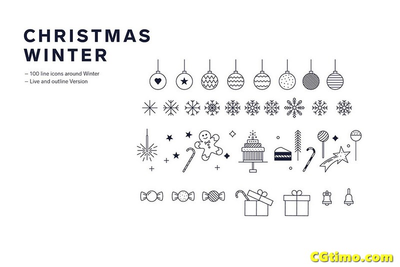 矢量素材-124个冬季圣诞元素icon图标矢量素材 矢量素材 第2张