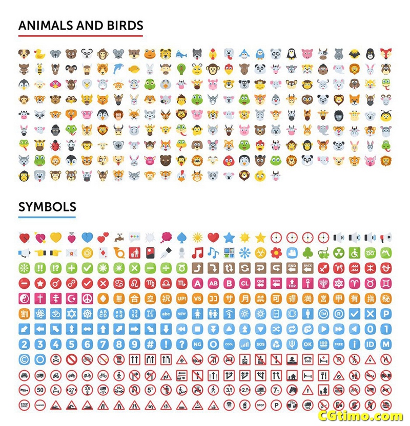 矢量素材-2500款各类Emoji矢量图像合集 2500 Emoji Icons Bundle 矢量素材 第5张