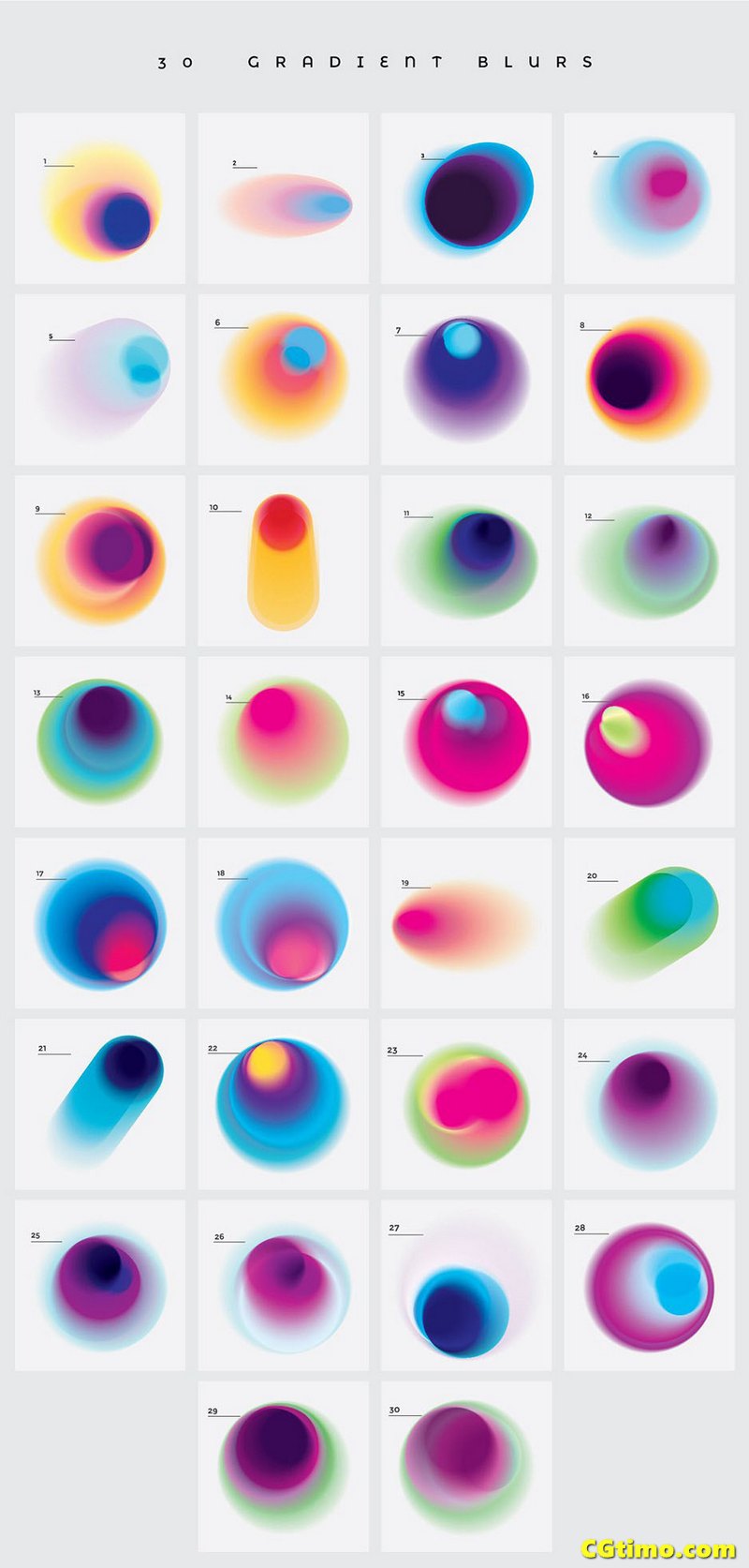 矢量素材-30张抽象斑点彩色模糊渐变平面设计矢量素材 PNG素材 第10张