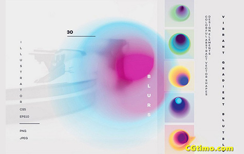 矢量素材-30张抽象斑点彩色模糊渐变平面设计矢量素材