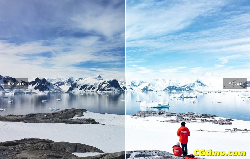 冬季旅拍雪景南极冰川APP/LR预设 调色预设 第5张
