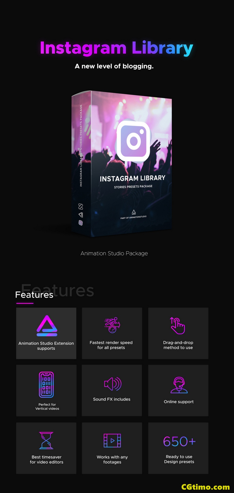 AE脚本-650款竖屏特效包装动画AE脚本预设 Instagram Library – Stories Presets Package AE相关 第2张