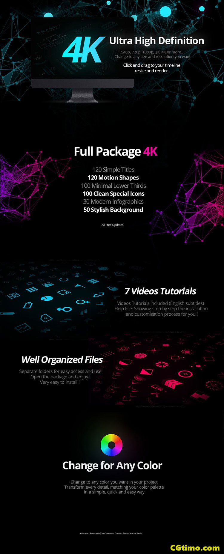 FCPX插件-500款各色扁平三维图标统计动画元素 Modern Pack of Titles and Elements for FCPX – 4K FCPX插件 第3张