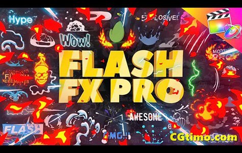 FCPX插件-370款卡通能量火焰特效转场MG元素合集 Flash FX Pro