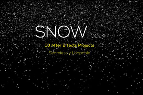 AE模板-50款冬天下雪飘雪花合成场景特效