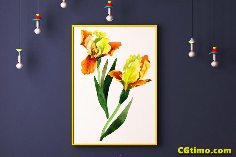 PNG素材-500款花卉动植物水彩插画图形设计元素包 PNG素材 第7张