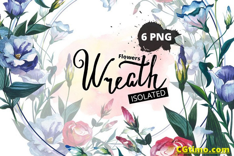 PNG素材-500款花卉动植物水彩插画图形设计元素包 PNG素材 第32张
