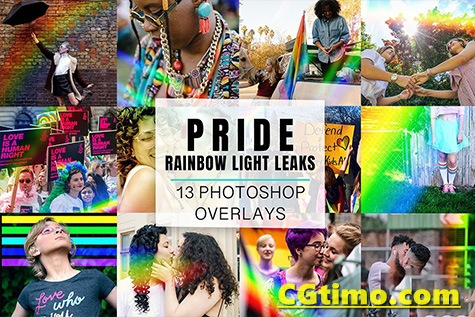 PNG素材-13款高品质照片彩虹叠加PNG图片素材