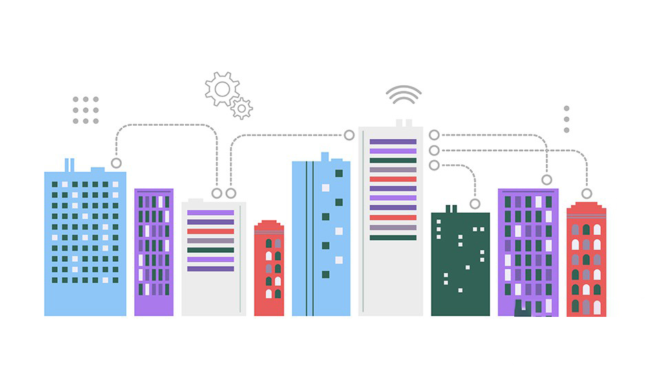 矢量素材-15款城市建筑高楼大厦插画背景图像AI矢量素材 矢量素材 第5张