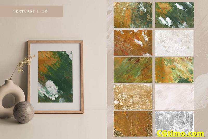 图片素材-20款春季油画彩色水墨金色底纹背景素材 图片素材 第2张