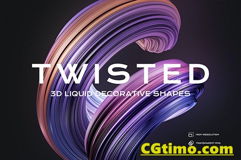 图片素材-10种不同的抽象液体3D设计装饰元素