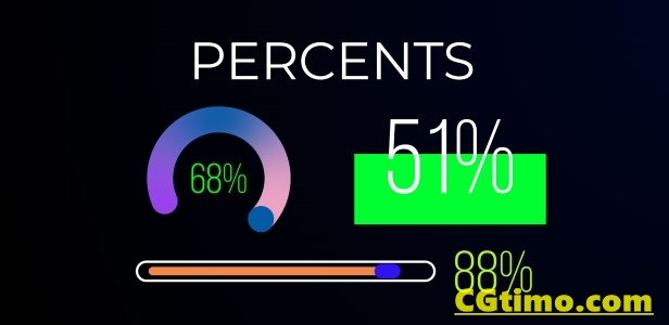 AE模板-110款数字时钟倒计时容量进度条图形动画 AE模板 第13张
