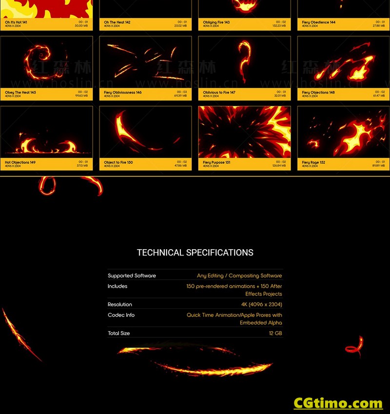 AE模板-152款二维动漫卡通火焰燃烧MG动画 AE模板 第9张