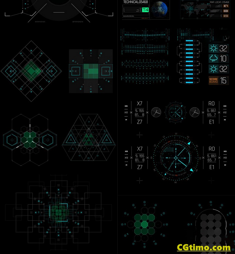 AE模板-450款军事科技医疗UI界面HUD元素动画包 AE模板 第11张