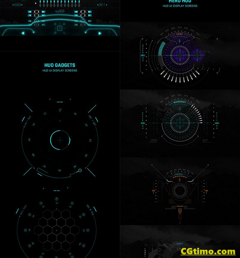AE模板-450款军事科技医疗UI界面HUD元素动画包 AE模板 第7张