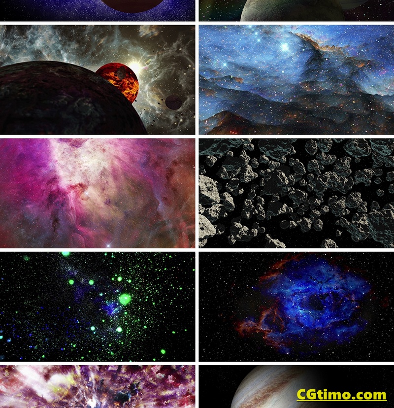 视频素材-36个浩瀚星云宇宙太空三维行星陨石银河星球动画 视频素材 第5张