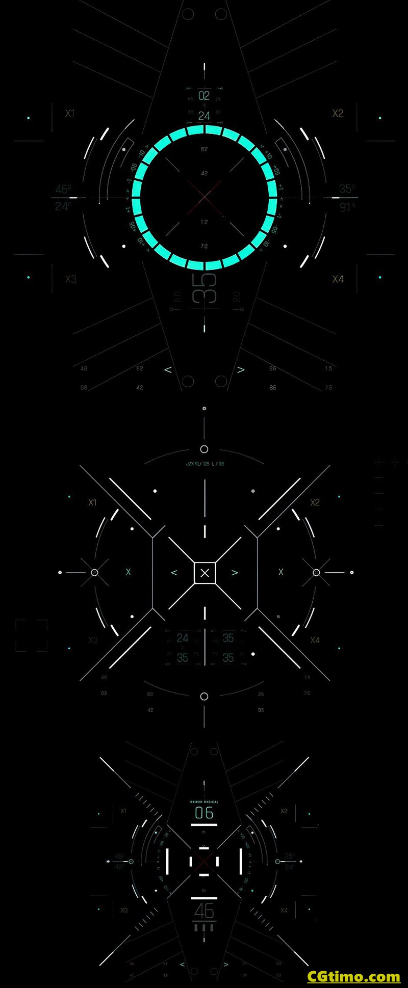 AE模板-456款未来科技军事战争游戏UI界面HUD图形元素动画 HUD GAME UI AE模板 第13张