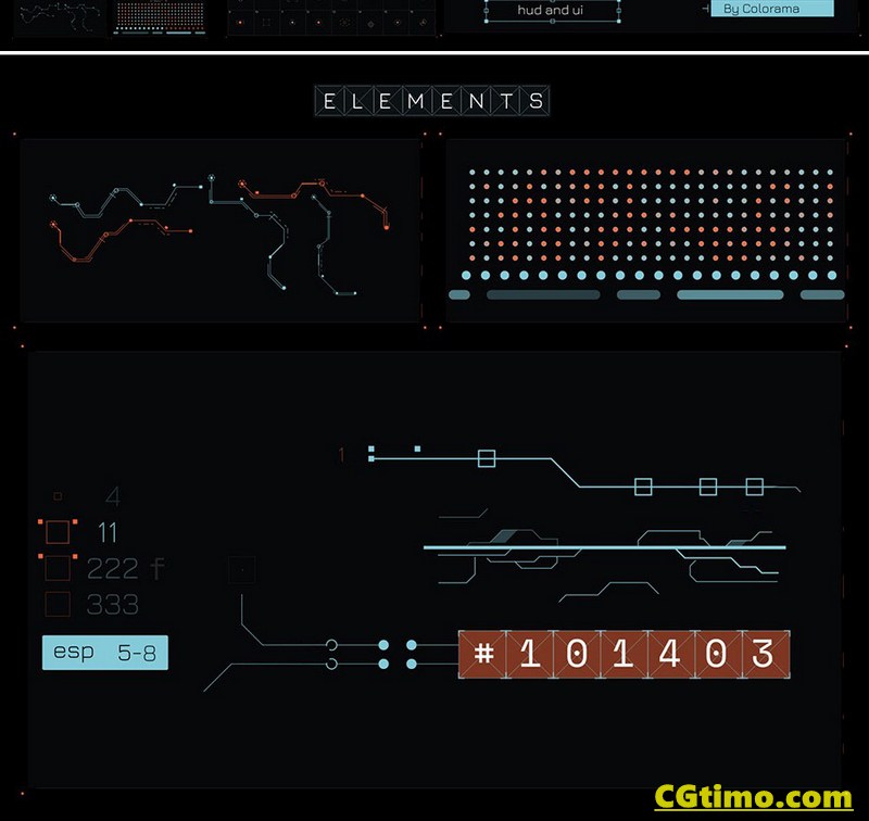 AE模板-55款科技感HUD信息数据图形UI界面元素动画 HUD & UI AE模板 第4张
