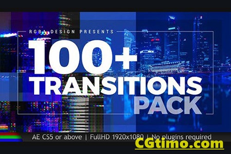 AE模板-100款独特数字折射色差效果转场过渡 Transitions Transitions