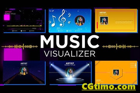 AE模板-动感酷炫音频可视化封面设计介绍动画 Music Visualizer Pack