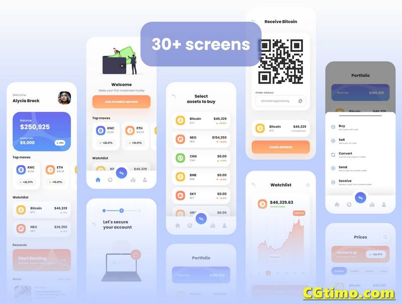 ui素材-30款金融相关app钱包股票列表 ui 素材合集 UI素材 第2张