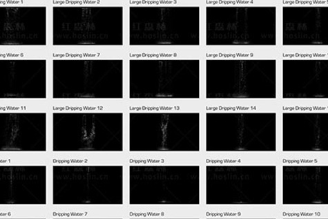 视频素材-37款屋顶排水沟瀑布倾泻水流特效动画