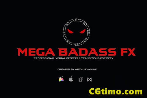 FCPX插件-83个油管网红 Arthur Moore 高品质实用酷炫特效和转场特效插件 Mega BadAss Effect Pack 汉化中文版