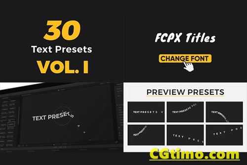 FCPX插件-30款简洁标题文字缓入缓出动画预设 Text Presets V1