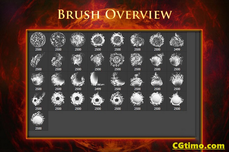 PS笔刷-33个魔法火球太阳燃烧星球爆炸PS笔刷图片设计素材 33 Fireball Brushes PS相关 第2张