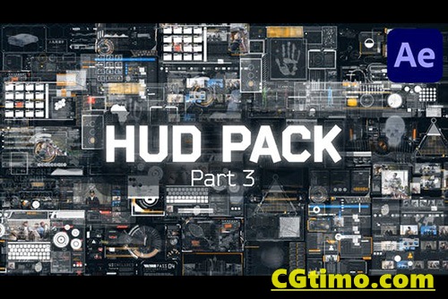 AE模板-18款未来科技感HUD元素UI动画 HUD Pack 3