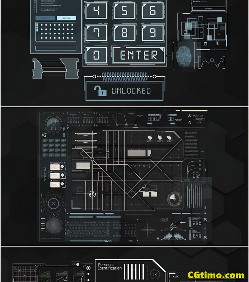 AE模板-18款未来科技感HUD元素UI动画 HUD Pack 3 AE模板 第9张