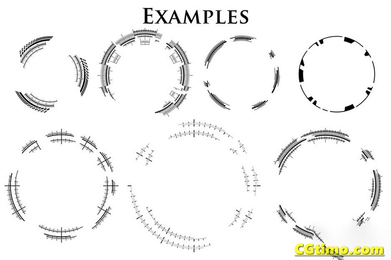 PS笔刷-198款圆形圆环图案PS笔刷素材 198 Simple Futuristic Circle Brushes PS笔刷 第6张