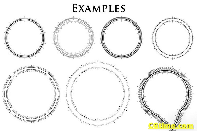 PS笔刷-198款圆形圆环图案PS笔刷素材 198 Simple Futuristic Circle Brushes PS笔刷 第8张