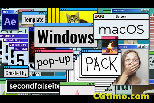 AE模板-电脑病毒广告脚本弹窗动画 Windows macOS Pop-up Pack