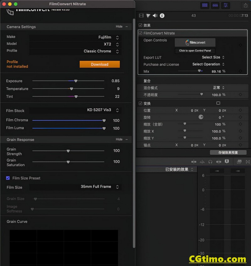 FCPX插件-数字照片转胶片调色插件 FilmConvert Nitrate for FCPX v3.22 支持M1+Intel芯片 FCPX插件 第4张