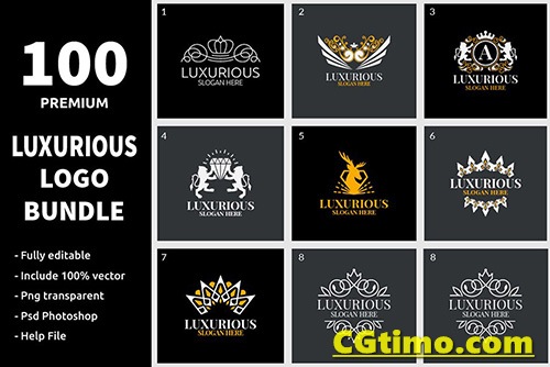 ps样机-100款企业LOGO标志徽标设计PS样机 100 Luxurious Logo Bundle