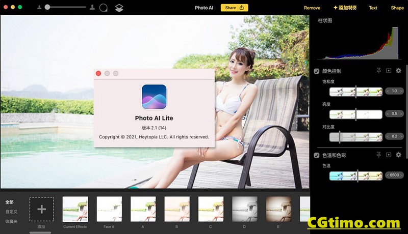 Photo AI Lite 2.1智能照片滤镜编辑特效软件 Mac 中文版 软件下载 第2张