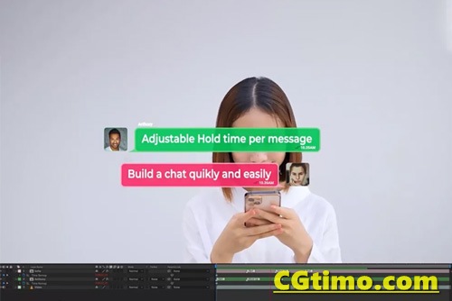 AE脚本-Smart Text Message聊天框对话框气泡信息动画生成脚本