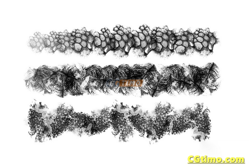 PS笔刷-200款龙鳞动物鳞片纹理笔刷 Procreate笔刷 第8张
