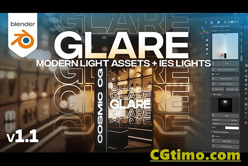 Blender插件-Glare V1.1 高端室内灯光效果插件