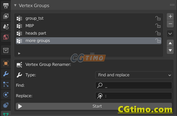 Blender插件-Vertex Groups Renamer – Vgr 定点组批量重命名插件 Blender插件 第2张