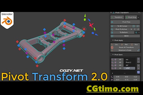 Blender插件-Pivot Transform V2.3.0 模型中心点自由移动变换插件