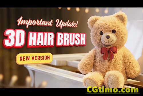 Blender插件-3D Hair Brush V3.2 逼真三维头发毛发笔刷生成插件