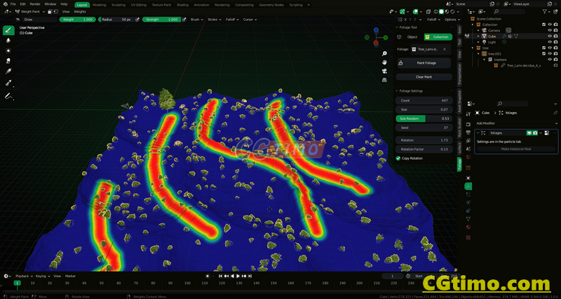 Blender插件-Foliage Paint Tool V1 模型滤镜绘制放置插件 Blender插件 第5张