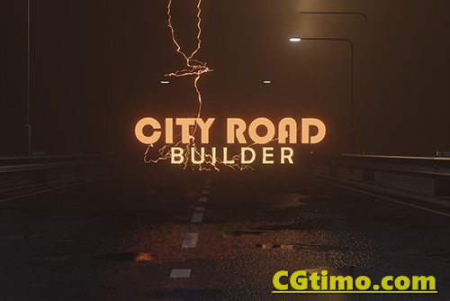 Blender插件-City Road Builder V1.0 三维城市道路系统生成插件