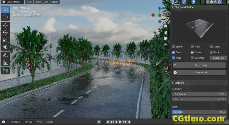 Blender插件-City Road Builder V1.0 三维城市道路系统生成插件 Blender相关 第9张