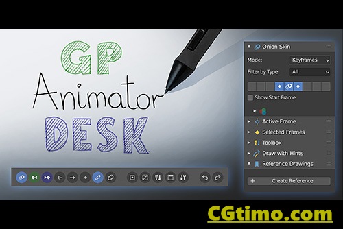 Blender插件-GP Animator Desk v1.6 模拟铅笔手绘线条动画插件