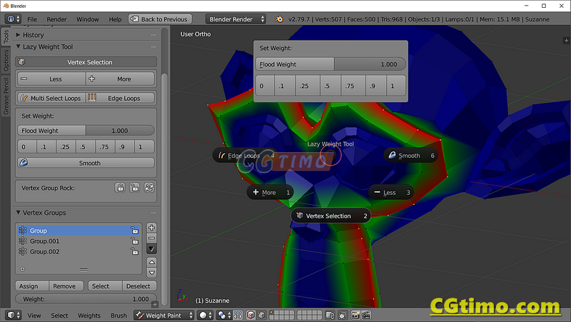 Blender插件-Lazy Weight Tool v1.9.5 简易编辑权重控制工具合集 Blender插件 第6张