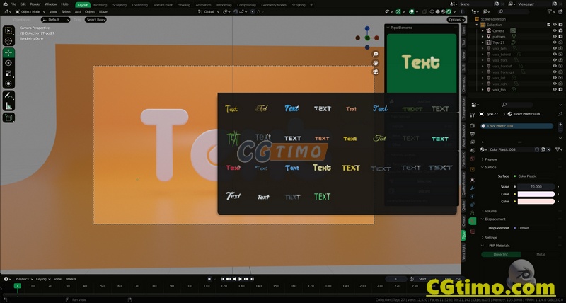 Blender插件-Typo Text V1.0 三维MG图形文字场景动画预设 Blender插件 第5张